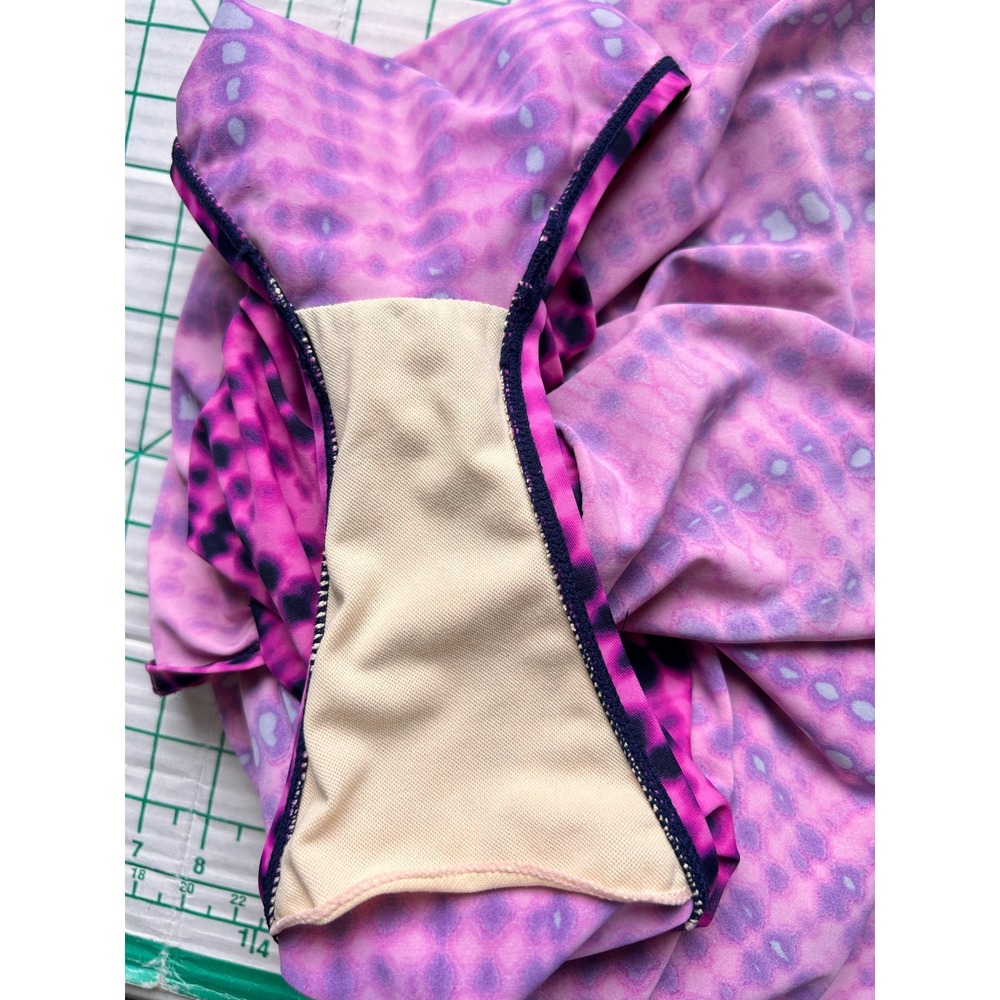 D&Co. Beach 10 Swim Dress Pink Black Tie Dye Dot Wrap V-Neck Modest Summer - Picture 8 of 12